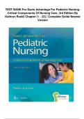 TEST BANK FOR DAVIS ADVANTAGE FOR PEDIATRIC NURSING&colon; CRITICAL COMPONENTS OF NURSING CARE&comma; 3RD EDITION&comma; 2026