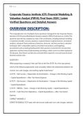 Corporate Finance Institute &lpar;CFI&rpar; Financial Modeling &  Valuation Analyst &lpar;FMVA&rpar; Final Exam 2026 &vert; Latest  Verified Questions and Detailed Answers
