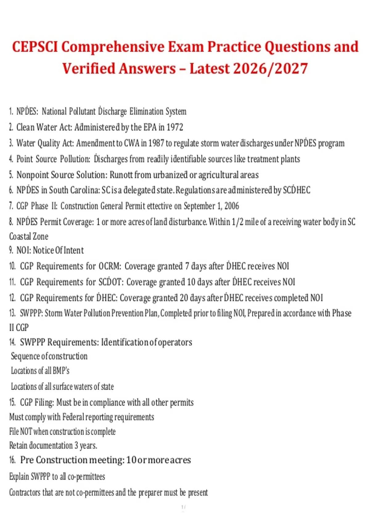 CEPSCI Comprehensive Exam Practice Questions and Answers – Latest 2026/ ...