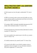 HIPAA PRACTICE SCRIPT 2026 QUESTIONS SOLUTIONS GRADED A&plus;&period;pdf
