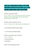 LDR 302S ORGANIZATIONAL CULTURE CERTIFICATION EVALUATION 2026 TEST PAPER QUESTIONS AND SOLUTIONS