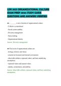 LDR 302S ORGANIZATIONAL CULTURE EXAM PREP 2026 STUDY GUIDE QUESTIONS AND ANSWERS VERIFIED