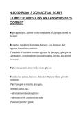 NUR209 EXAM 3 2026 ACTUAL SCRIPT COMPLETE QUESTIONS AND ANSWERS 100&percnt; CORRECT