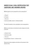 NUR209 EXAM 3 2026 CERTIFICATION TEST QUESTIONS AND ANSWERS UPDATED