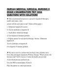 NUR209 MEDICAL SURGICAL NURSING II EXAM 3 EXAMINATION TEST 2026 QUESTIONS WITH SOLUTIONS
