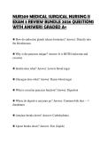 NUR209 MEDICAL SURGICAL NURSING II EXAM 3 REVIEW BUNDLE 2026 QUESTIONS WITH ANSWERS GRADED A&plus;