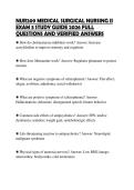 NUR209 MEDICAL SURGICAL NURSING II EXAM 3 STUDY GUIDE 2026 FULL QUESTIONS AND VERIFIED ANSWERS