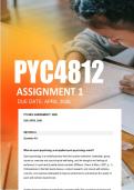 PYC4812 Assignment 1 Semester 1 ANSWERS 2026 - Due April 2026