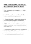 NUR210 PHARMACOLOGY LEVEL TWO 2026 PRACTICE SOLVED QUESTIONS REVIEW