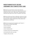 NUR210 PHARMACOLOGY SECOND ASSESSMENT 2026 COMPLETE STUDY GUIDE