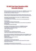 CE 462 Final Exam Questions With Accurate Answers