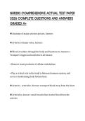 NUR283 COMPREHENSIVE ACTUAL TEST PAPER 2026 COMPLETE QUESTIONS AND ANSWERS GRADED A&plus;