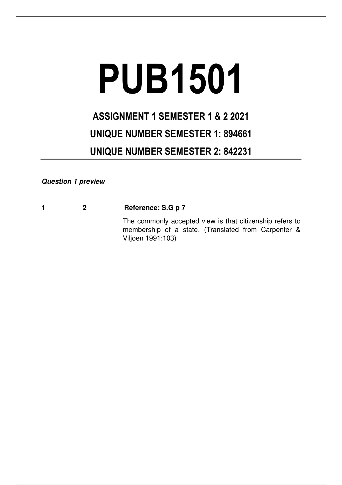 pub1501 assignment answers