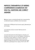 NUR1023C FUNDAMENTALS OF NURSING COMPREHENSIVE EXAMINATION TEST 2026 FULL QUESTIONS AND CORRECT ANSWERS