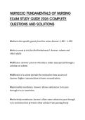 NUR1023C FUNDAMENTALS OF NURSING EXAM STUDY GUIDE 2026 COMPLETE QUESTIONS AND SOLUTIONS
