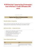 ME 290 Study Guide 7&colon; Engineering Ethics & Professionalism &vert; Actual verified Study &vert; A&plus; Graded &vert; 2026 Updates &vert; 100&percnt; correct