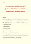 NUR1172 Nutrition Final Exam &vert; 2026&sol;2027 &vert; Exam Questions with Verified Questions and Answers and Detailed Rationales &vert; Rasmussen University Nutritional Principles of Nursing Prep &vert; Get HighScore &vert; Instant Download