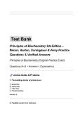  Test Bank Principles of Biochemistry 5th Edition Moran&comma; Horton&comma; Scrimgeour &lowbar; Perry Practice Questions &lowbar; Verified Answers &period;pdf