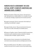 NUR2092 HEALTH ASSESSMENT 100 2026 ACTUAL SCRIPT COMPLETE QUESTIONS AND ANSWERS 100&percnt; CORRECT