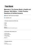  Test Bank Memmler&rsquo;s The Human Body in Health and Disease 14th Edition &ndash; Cohen Practice Questions &lowbar; Verified Answers&period;pdf