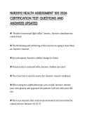 NUR2092 HEALTH ASSESSMENT 100 2026 CERTIFICATION TEST QUESTIONS AND ANSWERS UPDATED