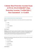 Cohesity Data Protection Associate Exam ACTUAL EXAM 2026&sol;2027 &vert; Data Protection Associate &vert; Verified Q&A &vert; Pass Guaranteed - A&plus; Graded