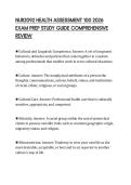 NUR2092 HEALTH ASSESSMENT 100 2026 EXAM PREP STUDY GUIDE COMPREHENSIVE REVIEW