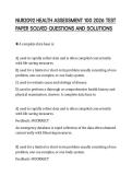 NUR2092 HEALTH ASSESSMENT 100 2026 TEST PAPER SOLVED QUESTIONS AND SOLUTIONS