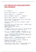 HCV SPECIALIST EXAM QUESTIONS AND ANSWERS