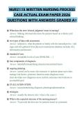 NUR2115 WRITTEN NURSING PROCESS CASE ACTUAL EXAM PAPER 2026 QUESTIONS WITH ANSWERS GRADED A&plus;