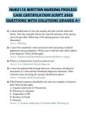NUR2115 WRITTEN NURSING PROCESS CASE CERTIFICATION SCRIPT 2026 QUESTIONS WITH SOLUTIONS GRADED A&plus;
