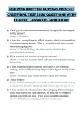 NUR2115 WRITTEN NURSING PROCESS CASE FINAL TEST 2026 QUESTIONS WITH CORRECT ANSWERS GRADED A&plus;