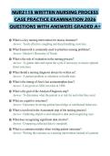 NUR2115 WRITTEN NURSING PROCESS CASE PRACTICE EXAMINATION 2026 QUESTIONS WITH ANSWERS GRADED A&plus;