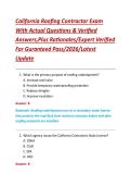 California Roofing Contractor Exam With Actual Questions & Verified Answers&comma;Plus Rationales&sol;Expert Verified For Guranteed Pass&sol;2026&sol;Latest Update