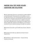 NUR2180 2026 TEST PAPER SOLVED QUESTIONS AND SOLUTIONS