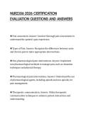 NUR2356 2026 CERTIFICATION EVALUATION QUESTIONS AND ANSWERS