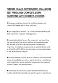 NUR2392 EXAM 3 CERTIFICATION EVALUATION TEST PAPER 2026 COMPLETE STUDY QUESTIONS WITH CORRECT ANSWERS