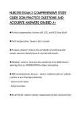 NUR2392 EXAM 3 COMPREHENSIVE STUDY GUIDE 2026 PRACTICE QUESTIONS AND ACCURATE ANSWERS GRADED A&plus;