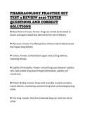 PHARMACOLOGY PRACTICE SET  TEST 2 REVIEW 2026 TESTED  QUESTIONS AND CORRECT  SOLUTIONS