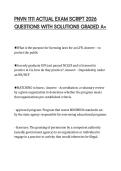 PNVN 1111 ACTUAL EXAM SCRIPT 2026  QUESTIONS WITH SOLUTIONS GRADED A&plus;
