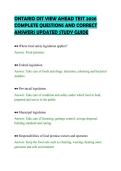 ONTARIO OIT VIEW AHEAD TEST 2026 COMPLETE QUESTIONS AND CORRECT ANSWERS UPDATED STUDY GUIDE