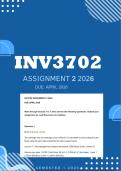INV3702 Assignment 2 Semester 1 2026 - Distinction - Due April 2026