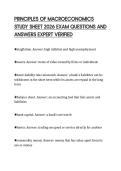 PRINCIPLES OF MACROECONOMICS  STUDY SHEET 2026 EXAM QUESTIONS AND  ANSWERS EXPERT VERIFIED 