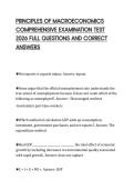 PRINCIPLES OF MACROECONOMICS  COMPREHENSIVE EXAMINATION TEST  2026 FULL QUESTIONS AND CORRECT  ANSWERS