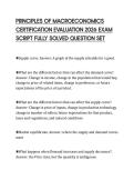 PRINCIPLES OF MACROECONOMICS  CERTIFICATION EVALUATION 2026 EXAM  SCRIPT FULLY SOLVED QUESTION SET