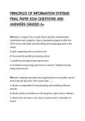 PRINCIPLES OF INFORMATION SYSTEMS  STUDY GUIDE 2026 QUESTIONS AND  ANSWERS GRADED A&plus; 