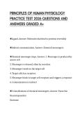 PRINCIPLES OF HUMAN PHYSIOLOGY  PRACTICE TEST 2026 QUESTIONS AND  ANSWERS GRADED A&plus;