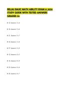 RELIAS BASIC MATH ABILITY EXAM A 2026 STUDY GUIDE WITH TESTED ANSWERS GRADED A&plus;