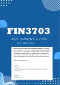 FIN3703 Assignment 2 Semester 1 2026  - Due April 2026 &lpar;DISTINCTION&rpar;