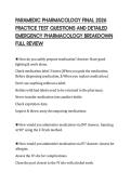 PARAMEDIC PHARMACOLOGY FINAL 2026  PRACTICE TEST QUESTIONS AND DETAILED  EMERGENCY PHARMACOLOGY BREAKDOWN  FULL REVIEW